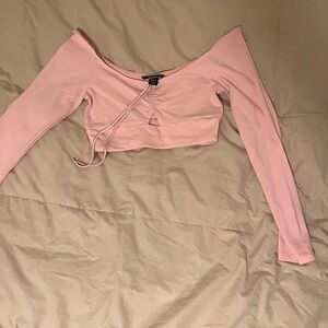 Victoria secret pink off the shoulder crop top